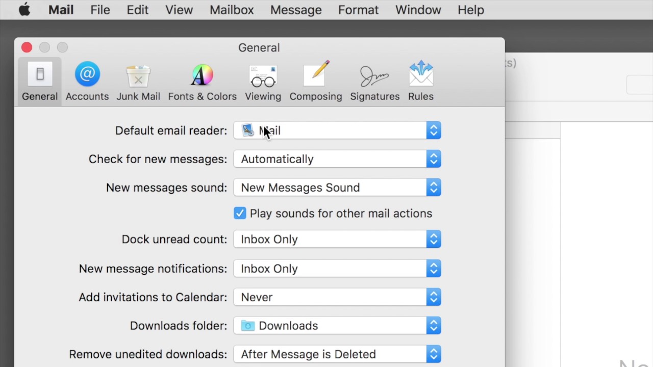 Mac set default mail app